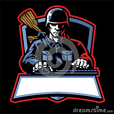 Soldier esport logo Vector Illustration