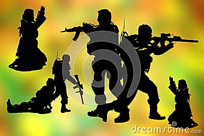 Vector man Soldiers army Cartoon Illustration