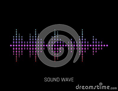 Vector Sound Wave. Colorful sound waves for party, DJ, pub, clubs, discos. Audio equalizer technology. Vector Vector Illustration