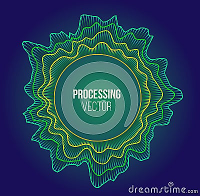 Vector sound wave. Processing circle. Development process. Buffer timeline chart. Vector chart. Vector Illustration