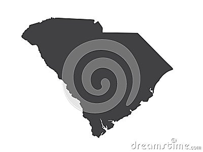 Vector South Carolina Map silhouette Stock Photo