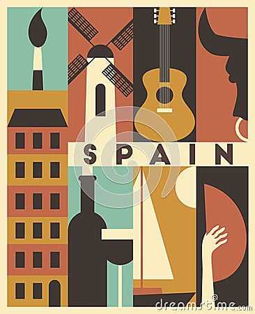 Vector Spain background Vector Illustration