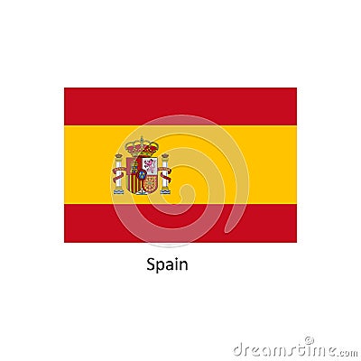 Vector Spain flag, Spain flag illustration, Spain flag picture Vector Illustration