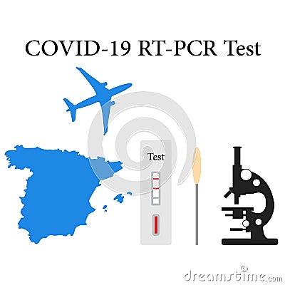 Vector Spain Medicine RT PCR Test Coronavirus Vector Illustration