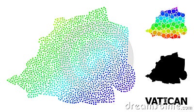 Vector Spectral Dotted Map of Vatican Vector Illustration