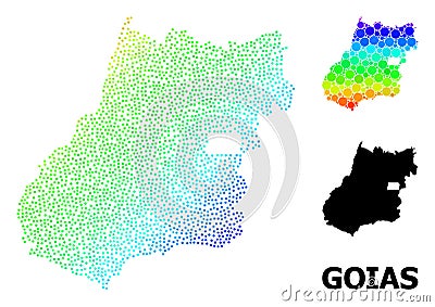 Vector Spectrum Gradient Pixelated Map of Goias State Vector Illustration