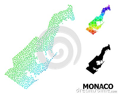 Vector Spectrum Gradient Pixelated Map of Monaco Vector Illustration