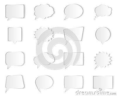 Vector speech bubbles on white background. Illustration for presentations, brochures, artworks, websites, sale Vector Illustration