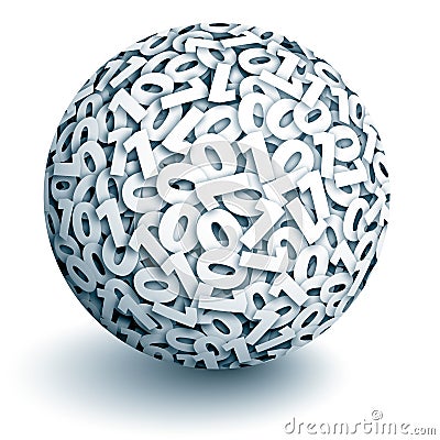 Vector sphere of binary code Vector Illustration