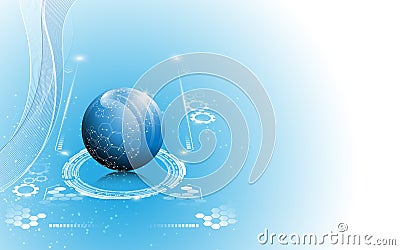 Vector sphere science working innovation concept background Vector Illustration