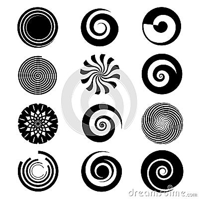 Vector spiral elements Vector Illustration