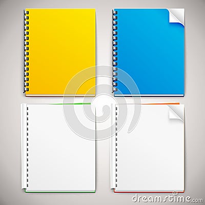 Vector Spiral Ring Notebooks Vector Illustration