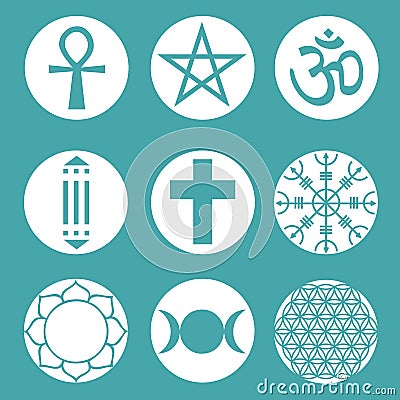 Vector Spiritual Symbols Set Vector Illustration