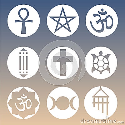 Vector Spiritual Symbols Set Vector Illustration