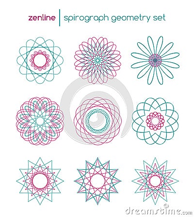 Vector spirograph symbols Vector Illustration