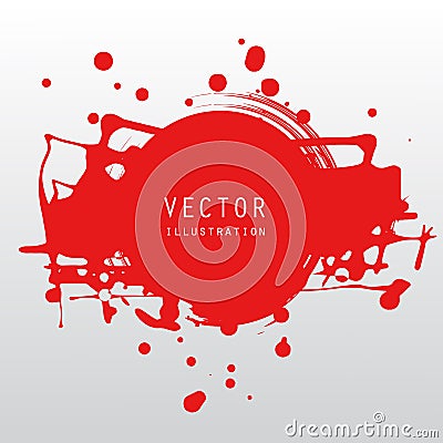 vector splats splashes and blobs of red ink paint in different shapes drips Vector Illustration