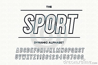 Vector sport dynamic slanted alphabet sans serif style Vector Illustration