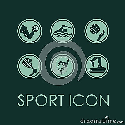 Vector sport fitness beauty icon Vector Illustration