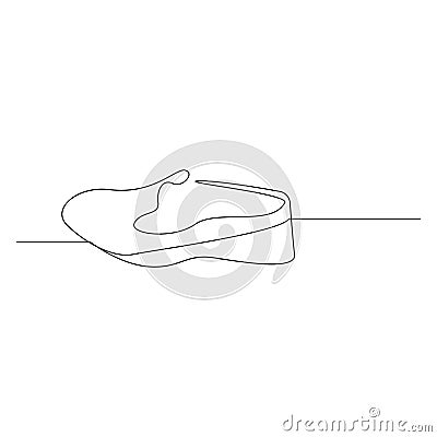 Vector Sport shoe in continuous one line art drawing sneakers minimalist sketch isolated on white background Vector Illustration