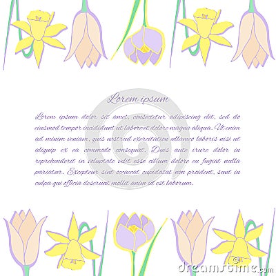 Floral background with spring flowers Vector Illustration