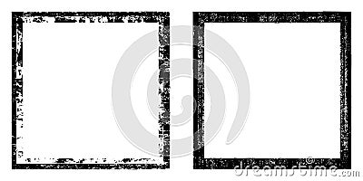 Vector square, black frame with elements distress, dirt texture. Grunge effect. Border set . Vector Illustration