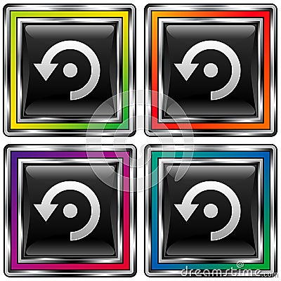 Vector square button with computer refresh icon Vector Illustration