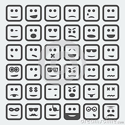 Vector square faces set Vector Illustration