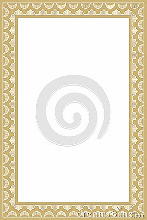 Vector square golden Indian national ornament. Vector Illustration