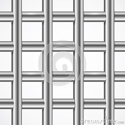 Vector Square Iron Cage Prison or Jail Bars Isolated on White. Vector Illustration