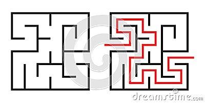 vector square maze puzzle Vector Illustration