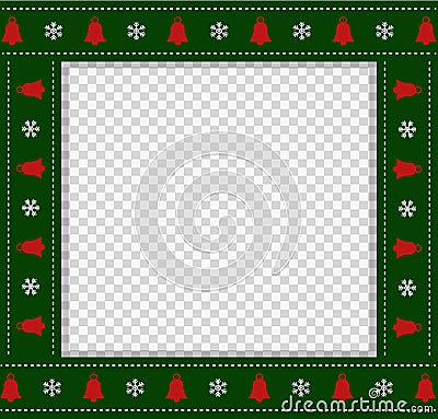 Vector square template, christmas photo frame, scrapbook element with copy space Vector Illustration