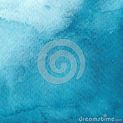 Vector square watercolor wash blue paint background Vector Illustration
