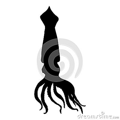 Vector Squid Silhouette Illustration Vector Illustration