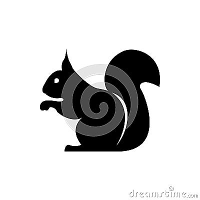 Vector squirrel silhouette view side for retro logos, emblems, badges, labels template vintage design element. Isolated on white Vector Illustration