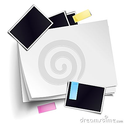 Vector stack of blank paper sheets with soft shadows isolated Vector Illustration