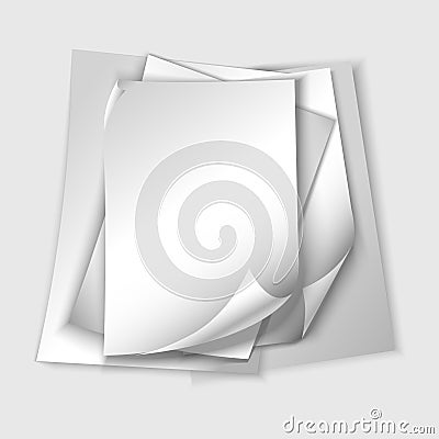 Vector stack of papers, grouped and layered, easy to edit and move each one in different directions Stock Photo