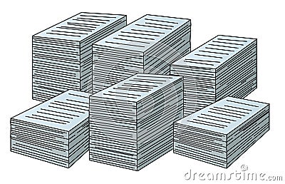 Vector stacks of papers Vector Illustration