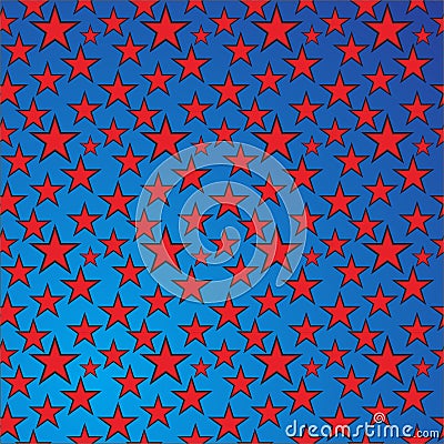 Vector star background pattern blue red Stock Photo