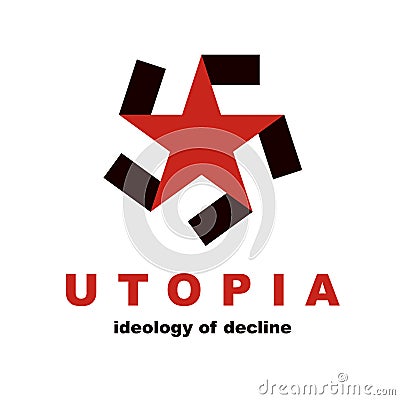 Vector star logo composed with fascism symbol. Totalitarian Vector Illustration