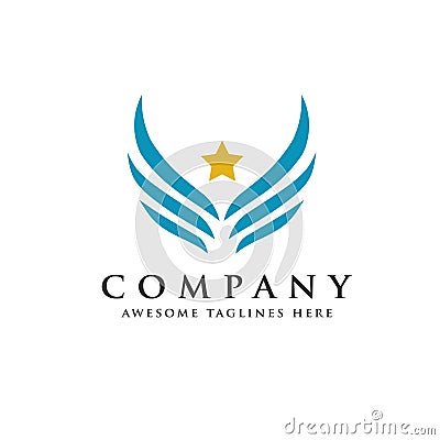 Vector star wings logo Vector Illustration