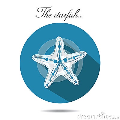 Vector starfish icon. On the white background. Vector Illustration