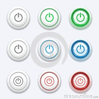 Vector start or power button Vector Illustration