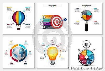 Vector startup, research, creative, earth and time infographics. Vector Illustration