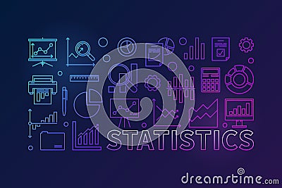 Vector statistics colorful line vector illustration Vector Illustration