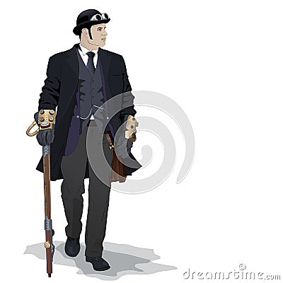 Vector steampunk man Vector Illustration