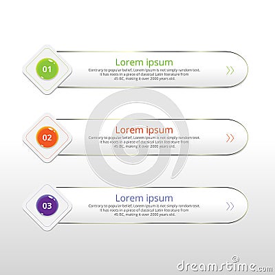 Vector steps, progress banners with colorful banner Vector Illustration