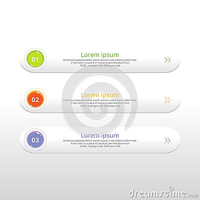 Vector steps, progress banners with colorful banner Vector Illustration