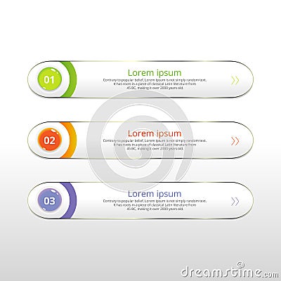 Vector steps, progress banners with colorful banner Vector Illustration