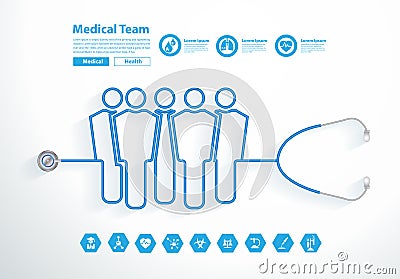 Vector stethoscope medical team Vector Illustration
