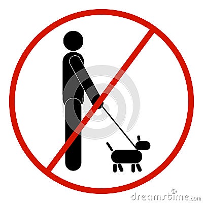 Vector stick figure man, black and white, prohibited, forbidden Vector Illustration